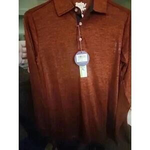 Tailorbyrd Performance Shirt Sz S Burgundy SPF 30 Long Sleeve Quick Dry NEW CR1